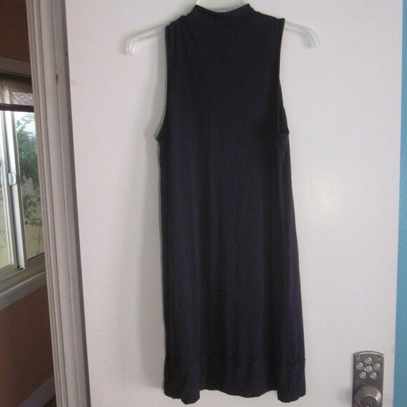 Michael Stars Size 2 Navy Blue Pullover Sleeveless Stretch Ruffle Accent Dress - Picture 7 of 12